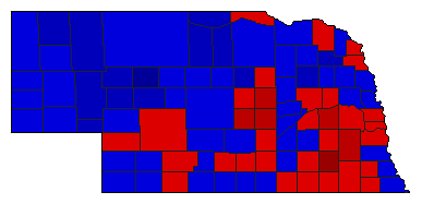 1960 Nebraska County Map of General Election Results for Governor
