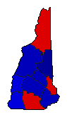 1960 New Hampshire County Map of General Election Results for President