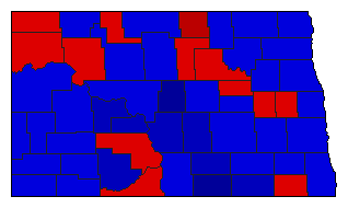 1960 North Dakota County Map of General Election Results for State Auditor