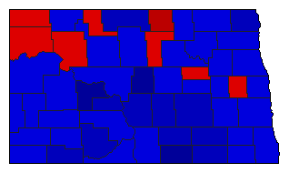 1960 North Dakota County Map of General Election Results for Insurance Commissioner