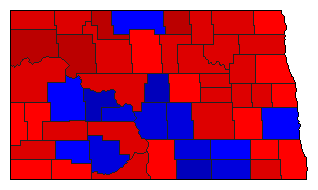 1960 North Dakota County Map of General Election Results for Governor