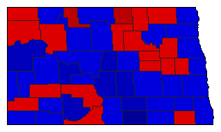 1960 North Dakota County Map of General Election Results for Lt. Governor