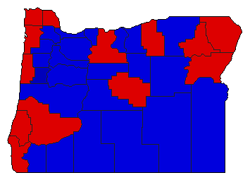 1960 Oregon County Map of General Election Results for President
