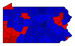 1960 Pennsylvania County Map of General Election Results for State Treasurer