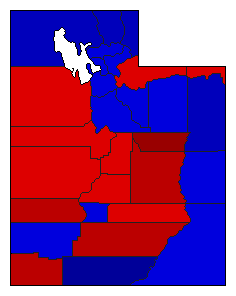 1960 Utah County Map of General Election Results for Governor