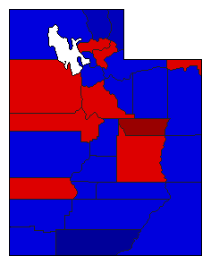 1960 Utah County Map of General Election Results for Secretary of State