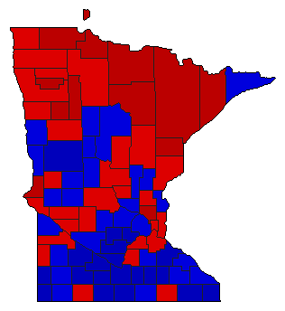 1962 Minnesota County Map of General Election Results for Lt. Governor