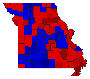 1962 Missouri County Map of General Election Results for Senator
