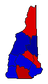 1962 New Hampshire County Map of Special Election Results for Senator
