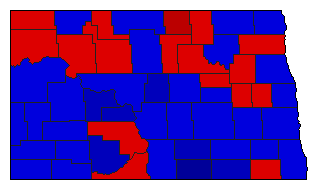 1962 North Dakota County Map of General Election Results for Lt. Governor