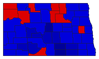 1962 North Dakota County Map of General Election Results for Secretary of State