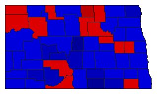 1962 North Dakota County Map of General Election Results for Attorney General