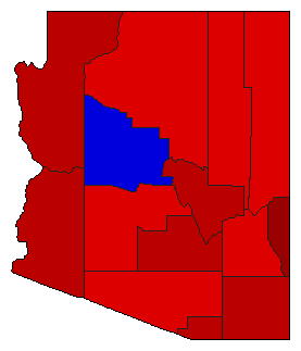 1962 Arizona County Map of General Election Results for Senator