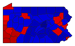 1962 Pennsylvania County Map of General Election Results for Senator
