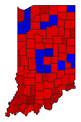 1964 Indiana County Map of General Election Results for President