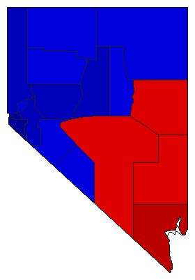 1964 Nevada County Map of General Election Results for Senator