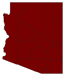 1964 Arizona County Map of General Election Results for State Treasurer