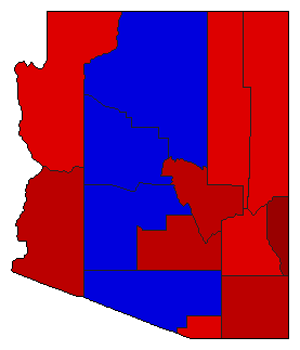 1964 Arizona County Map of General Election Results for Attorney General