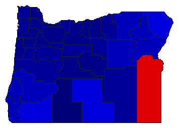 1964 Oregon County Map of Republican Primary Election Results for Secretary of State