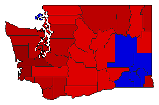 1964 Washington County Map of General Election Results for Insurance Commissioner