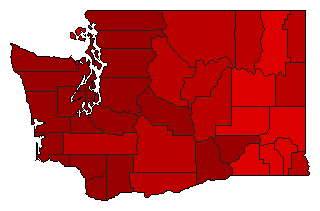 1964 Washington County Map of General Election Results for Senator
