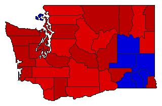 1964 Washington County Map of General Election Results for State Treasurer