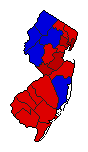 1965 New Jersey County Map of General Election Results for Governor