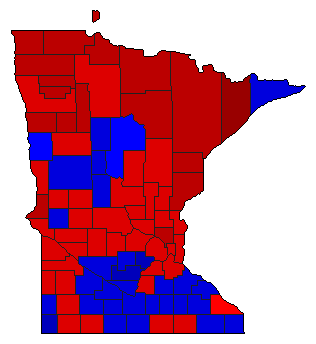 1966 Minnesota County Map of General Election Results for Senator