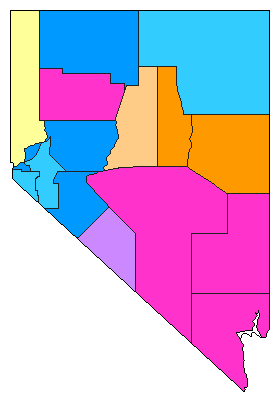 1966 Nevada County Map of Democratic Primary Election Results for Lt. Governor