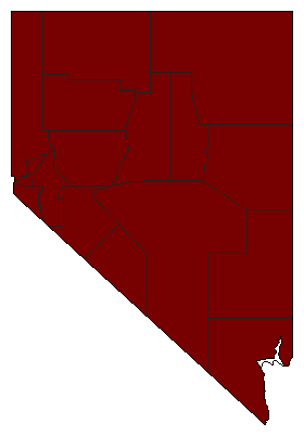 1966 Nevada County Map of General Election Results for State Treasurer