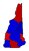 1966 New Hampshire County Map of General Election Results for Governor