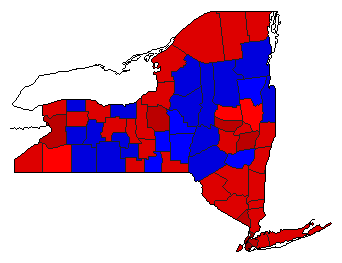 1966 New York County Map of General Election Results for Comptroller General