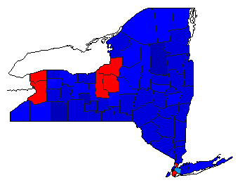 1966 New York County Map of General Election Results for Governor