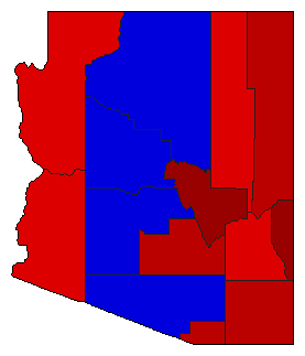 1966 Arizona County Map of General Election Results for State Treasurer