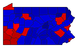 1966 Pennsylvania County Map of General Election Results for Lt. Governor