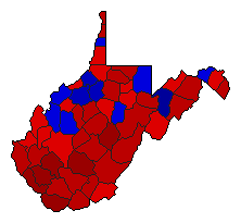 1966 West Virginia County Map of General Election Results for Senator