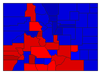 1966 Colorado County Map of General Election Results for Governor