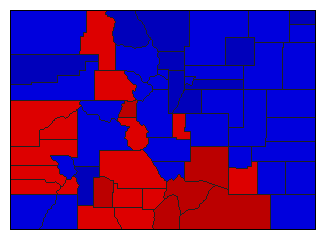 1966 Colorado County Map of General Election Results for State Treasurer