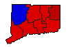 1966 Connecticut County Map of General Election Results for Governor