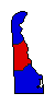 1968 Delaware County Map of General Election Results for Governor