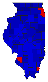 1968 Illinois County Map of General Election Results for Senator