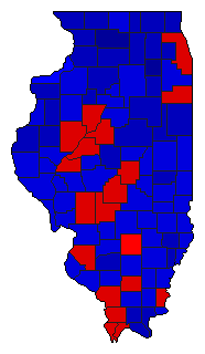 1968 Illinois County Map of General Election Results for Governor