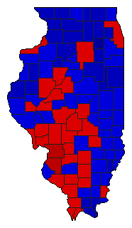 1968 Illinois County Map of General Election Results for Lt. Governor