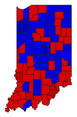 1968 Indiana County Map of General Election Results for Senator