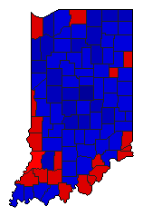 1968 Indiana County Map of General Election Results for State Treasurer