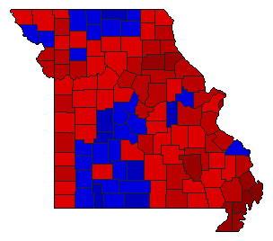 1968 Missouri County Map of General Election Results for Governor