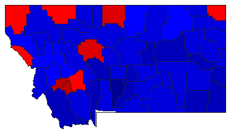1968 Montana County Map of General Election Results for President