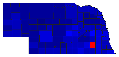 1968 Nebraska County Map of General Election Results for President