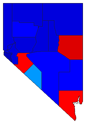 1968 Nevada County Map of General Election Results for President