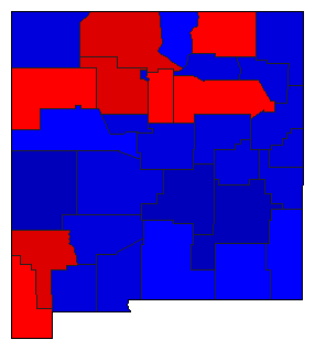 1968 New Mexico County Map of General Election Results for President